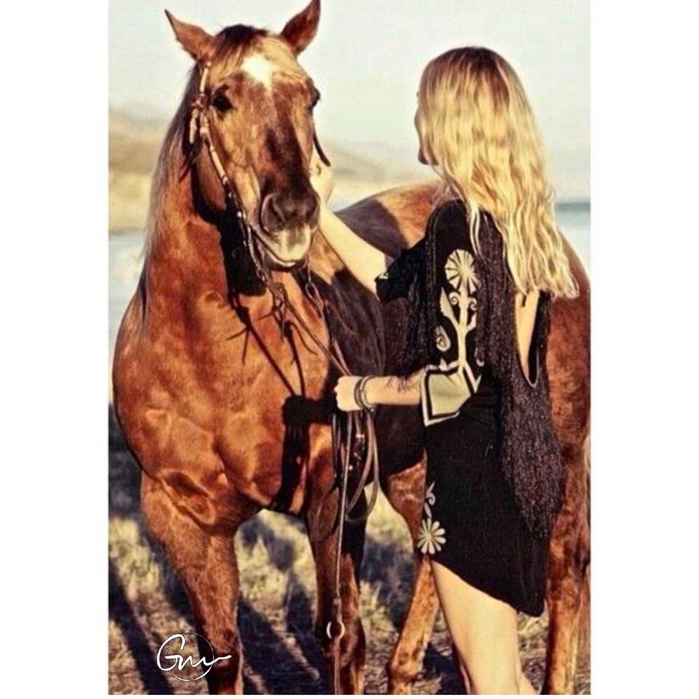 Vintage Spell (& the Gypsy) Wild Horses Festival Dress - Black AU8 = US S